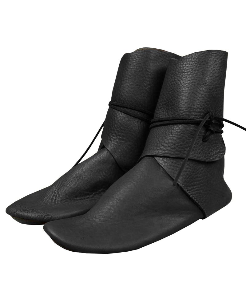 Syktkmx Mens Renaissance Slip on Loafer Boots Lace Up Medieval Cosplay Western Pirate Viking Tied Halloween Cuff Shoes - Image 1